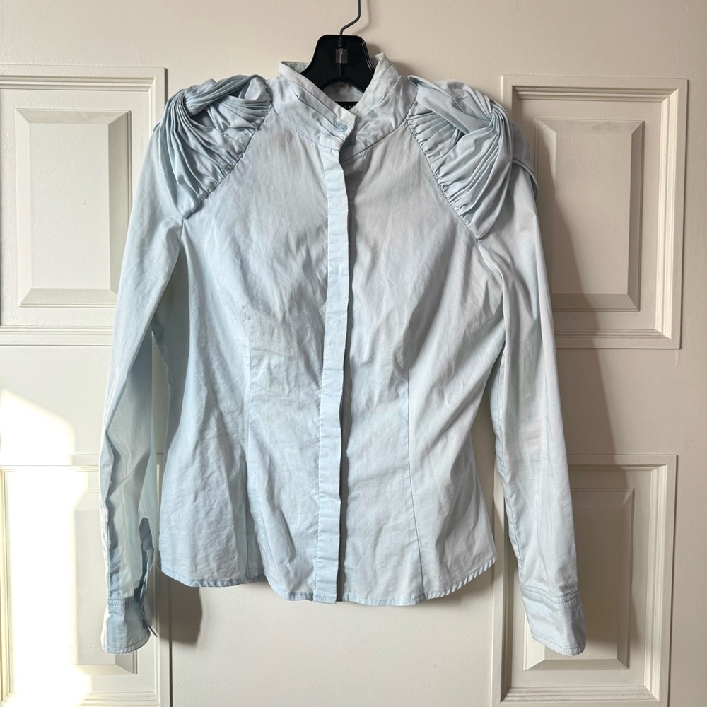 Robert Rodriguez Women's Blue Button Up Blouse